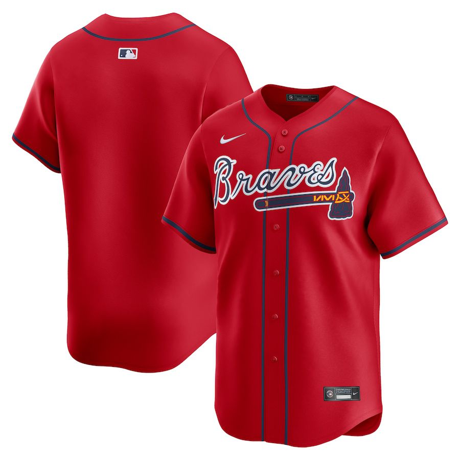Men Atlanta Braves Blank Nike Red Alternate Limited MLB Jersey->atlanta braves->MLB Jersey